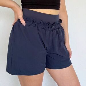 Zella navy blue high rise layered drawstring athletic shorts size medium